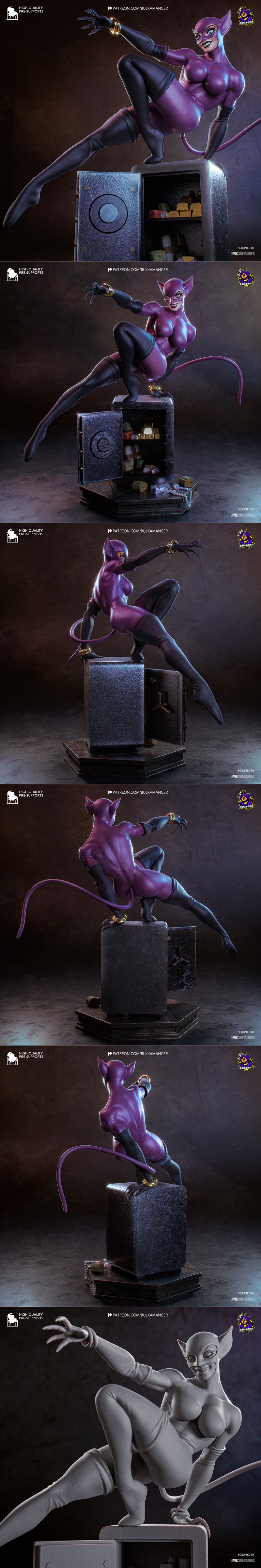 Bulkamancer打造的猫女3D打印模型|Bulkamancer Sculpts – Catwoman – 3D Print Model STL
