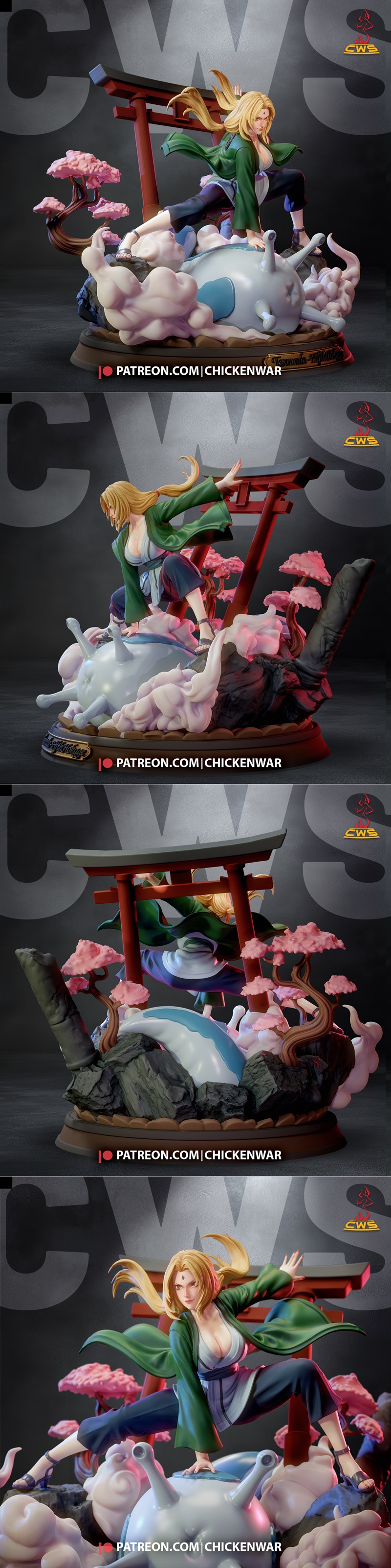 CW Studio - 木叶村 - 奈良鹿丸3D打印模型|CW Studio – Tsunade Hokage – 3D Print Model STL