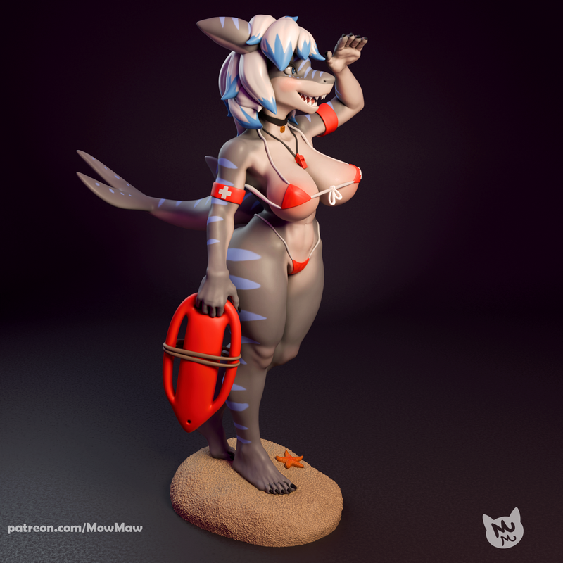 Mow Maw匠心雕琢——鲨鱼女士3D打印模型|Mow Maw Sculpts – Shark Lady – 3D Print Model