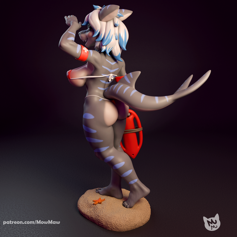 Mow Maw匠心雕琢——鲨鱼女士3D打印模型|Mow Maw Sculpts – Shark Lady – 3D Print Model