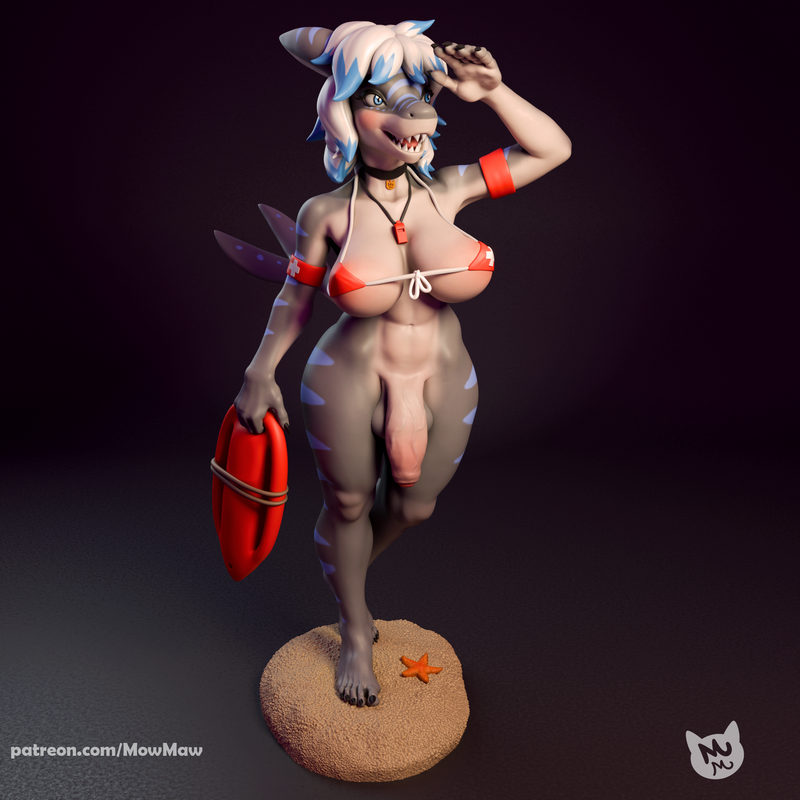 Mow Maw匠心雕琢——鲨鱼女士3D打印模型|Mow Maw Sculpts – Shark Lady – 3D Print Model