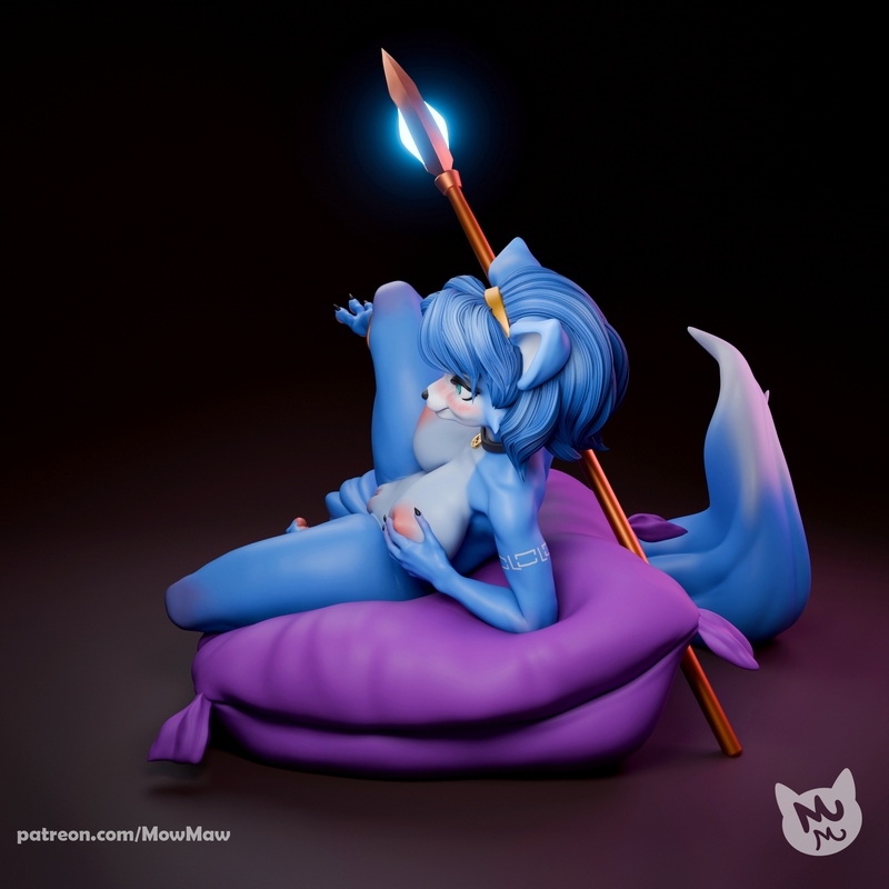 蓝狐（毛绒）3D打印模型|Mow Maw Sculpts – Blue Fox (Furry) – 3D Print Model