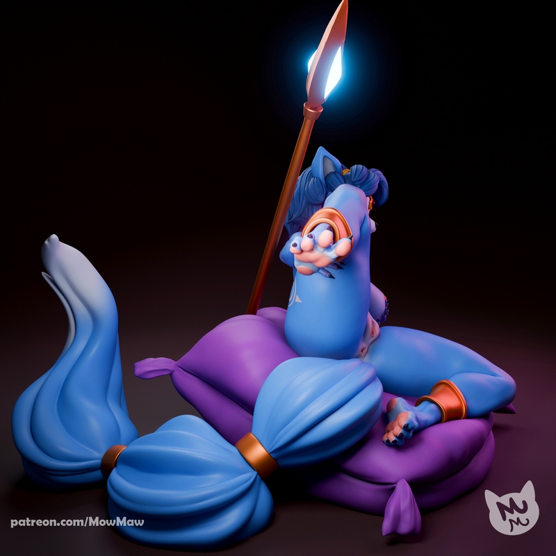 蓝狐（毛绒）3D打印模型|Mow Maw Sculpts – Blue Fox (Furry) – 3D Print Model