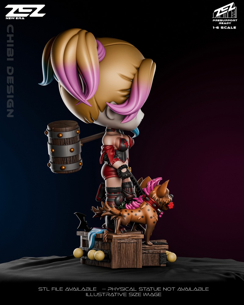 ZEZ工作室 Harley Quinn萌系3D打印模型|ZEZ Studios – Harley Quinn Chibi – 3D Print Model