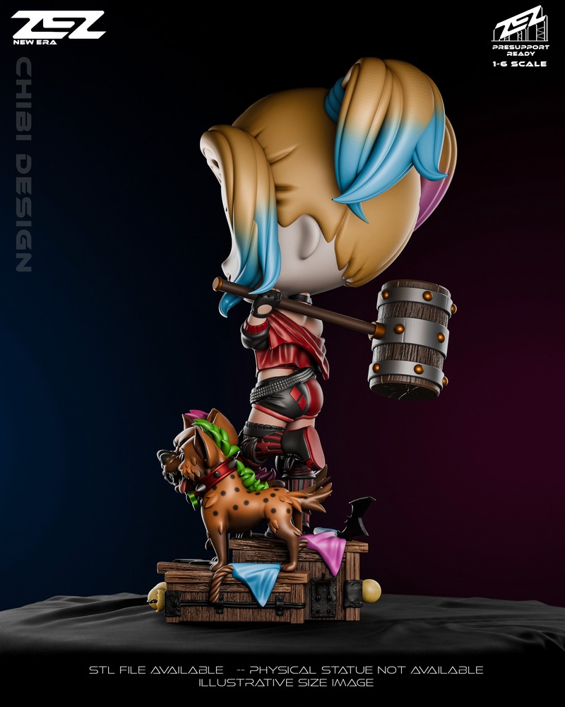 ZEZ工作室 Harley Quinn萌系3D打印模型|ZEZ Studios – Harley Quinn Chibi – 3D Print Model