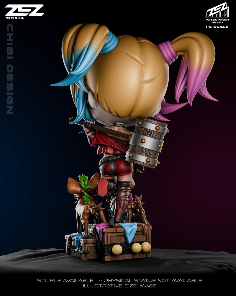 ZEZ工作室 Harley Quinn萌系3D打印模型|ZEZ Studios – Harley Quinn Chibi – 3D Print Model