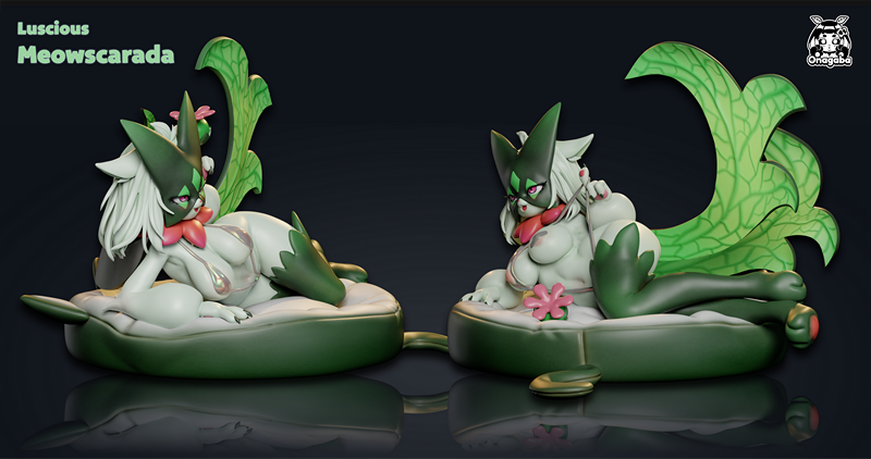 Onagaba - 梦幻喵星人 - 3D打印模型|Onagaba – Luscious Meowscarada – 3D Print Model