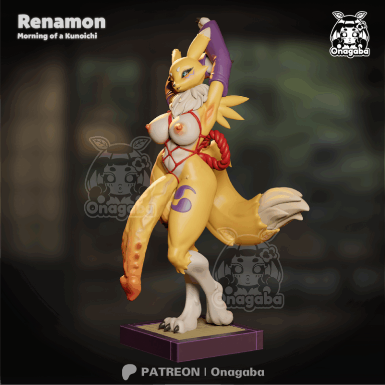 Onagaba - 仁王铃（Kunoichi Renamon）3D打印模型|Onagaba – Kunoichi Renamon – 3D Print Model