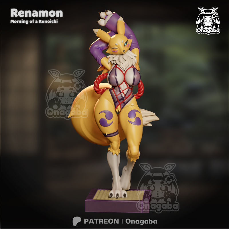 Onagaba - 仁王铃（Kunoichi Renamon）3D打印模型|Onagaba – Kunoichi Renamon – 3D Print Model