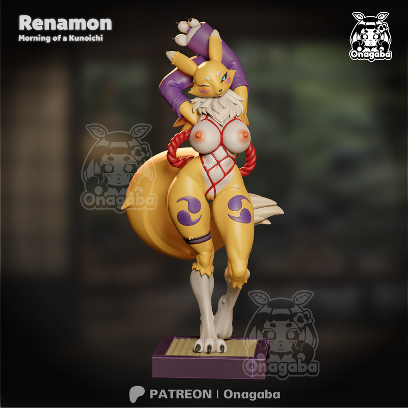 Onagaba - 仁王铃（Kunoichi Renamon）3D打印模型|Onagaba – Kunoichi Renamon – 3D Print Model