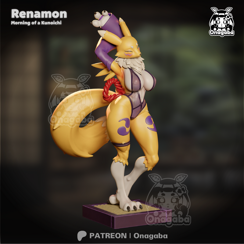 Onagaba - 仁王铃（Kunoichi Renamon）3D打印模型|Onagaba – Kunoichi Renamon – 3D Print Model