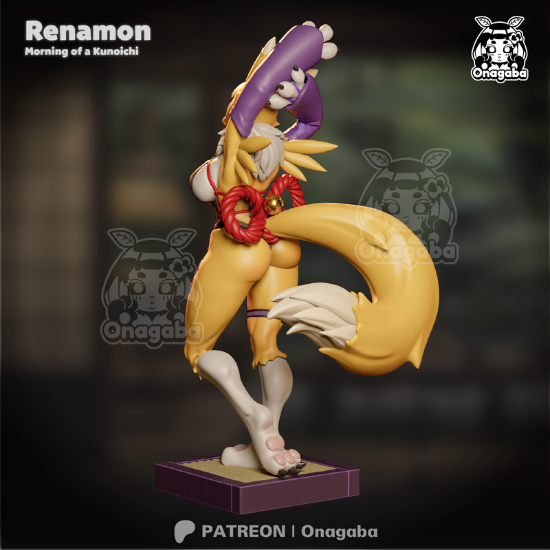 Onagaba - 仁王铃（Kunoichi Renamon）3D打印模型|Onagaba – Kunoichi Renamon – 3D Print Model