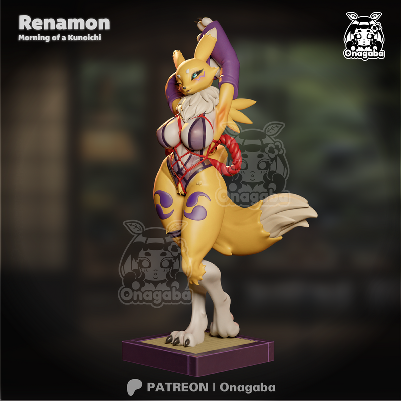 Onagaba - 仁王铃（Kunoichi Renamon）3D打印模型|Onagaba – Kunoichi Renamon – 3D Print Model