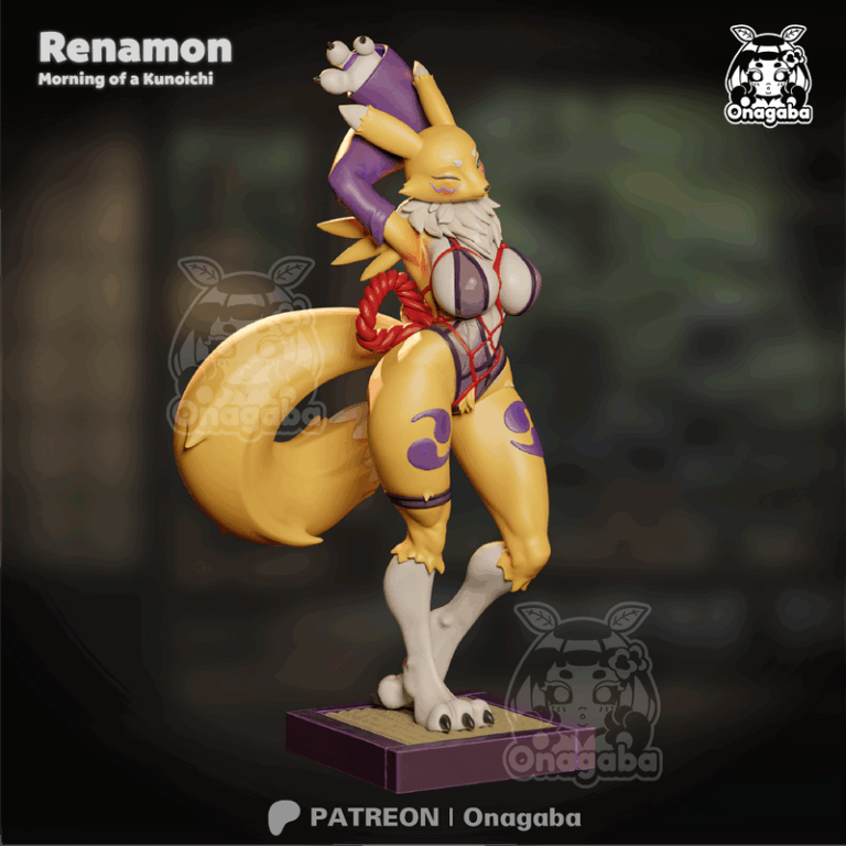 Onagaba - 仁王铃（Kunoichi Renamon）3D打印模型|Onagaba – Kunoichi Renamon – 3D Print Model