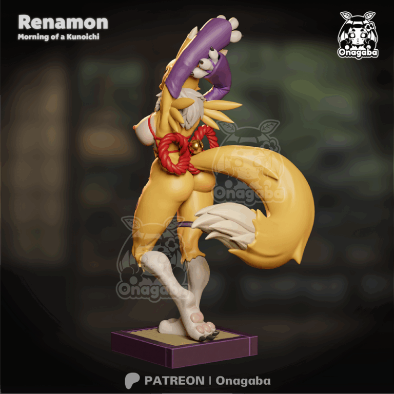 Onagaba - 仁王铃（Kunoichi Renamon）3D打印模型|Onagaba – Kunoichi Renamon – 3D Print Model
