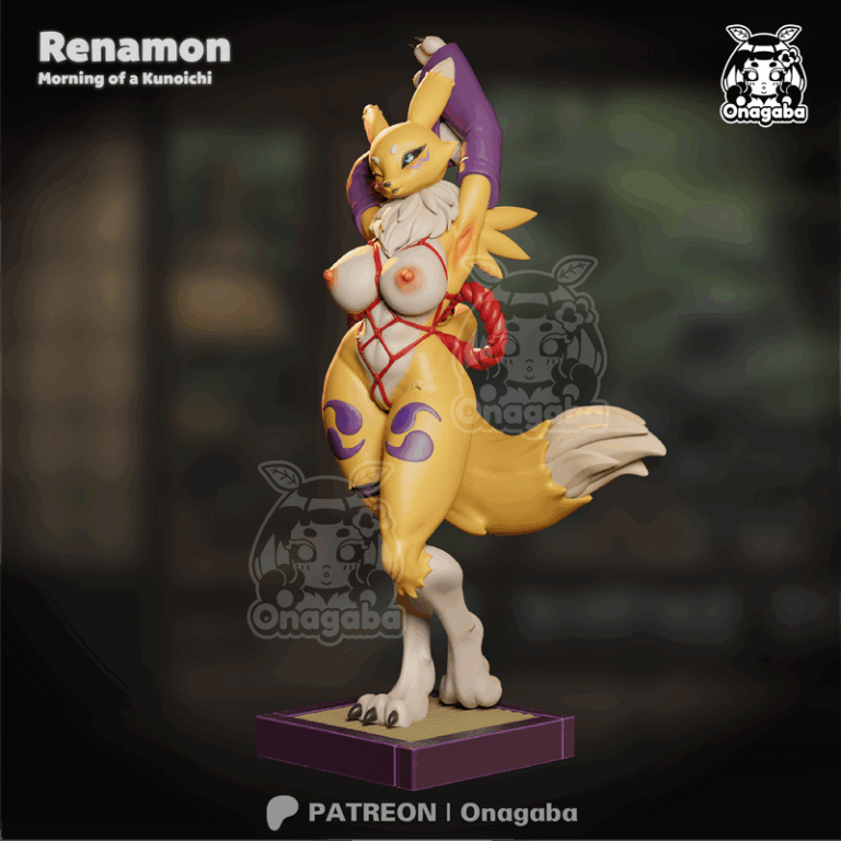 Onagaba - 仁王铃（Kunoichi Renamon）3D打印模型|Onagaba – Kunoichi Renamon – 3D Print Model