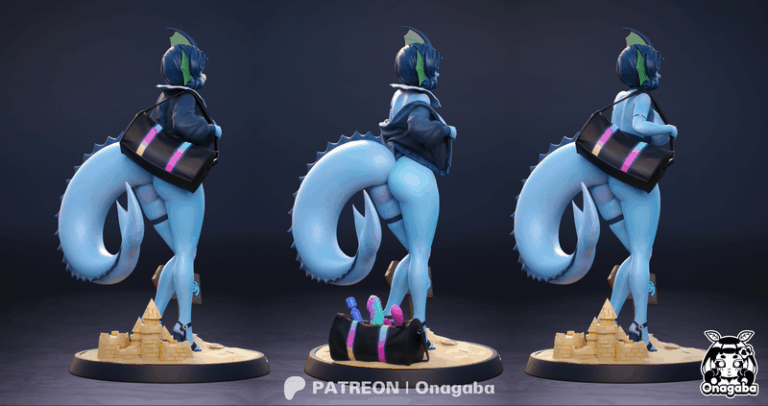 Onagaba 3D打印模型：俏皮水泡兽|Onagaba – Cheeky Vaporeon – 3D Print Model