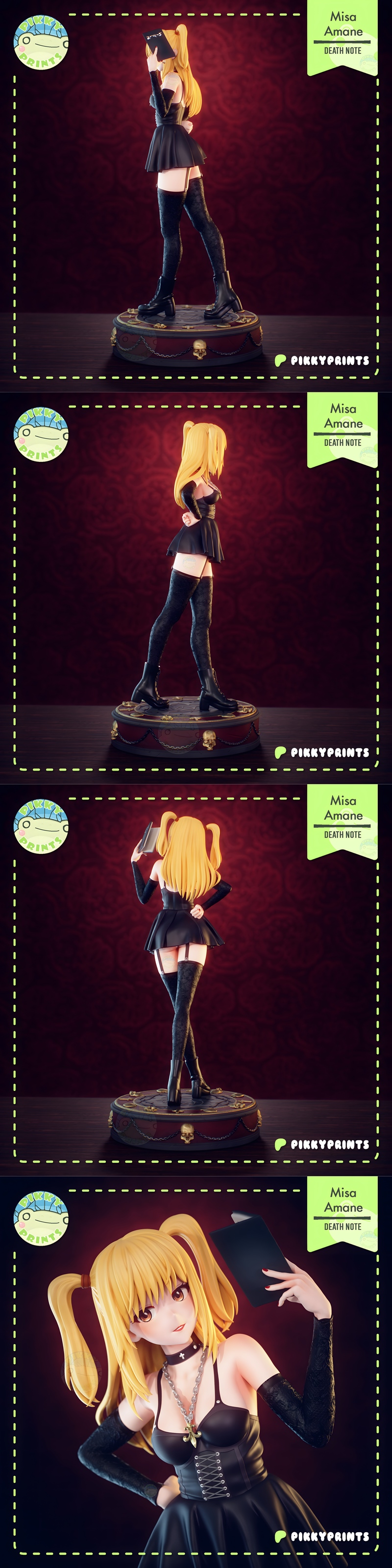 Pikky Prints - 死神笔记 - 代娜·米萨 - 3D打印模型|Pikky Prints – Death Note – Amane Misa – 3D Print Model STL