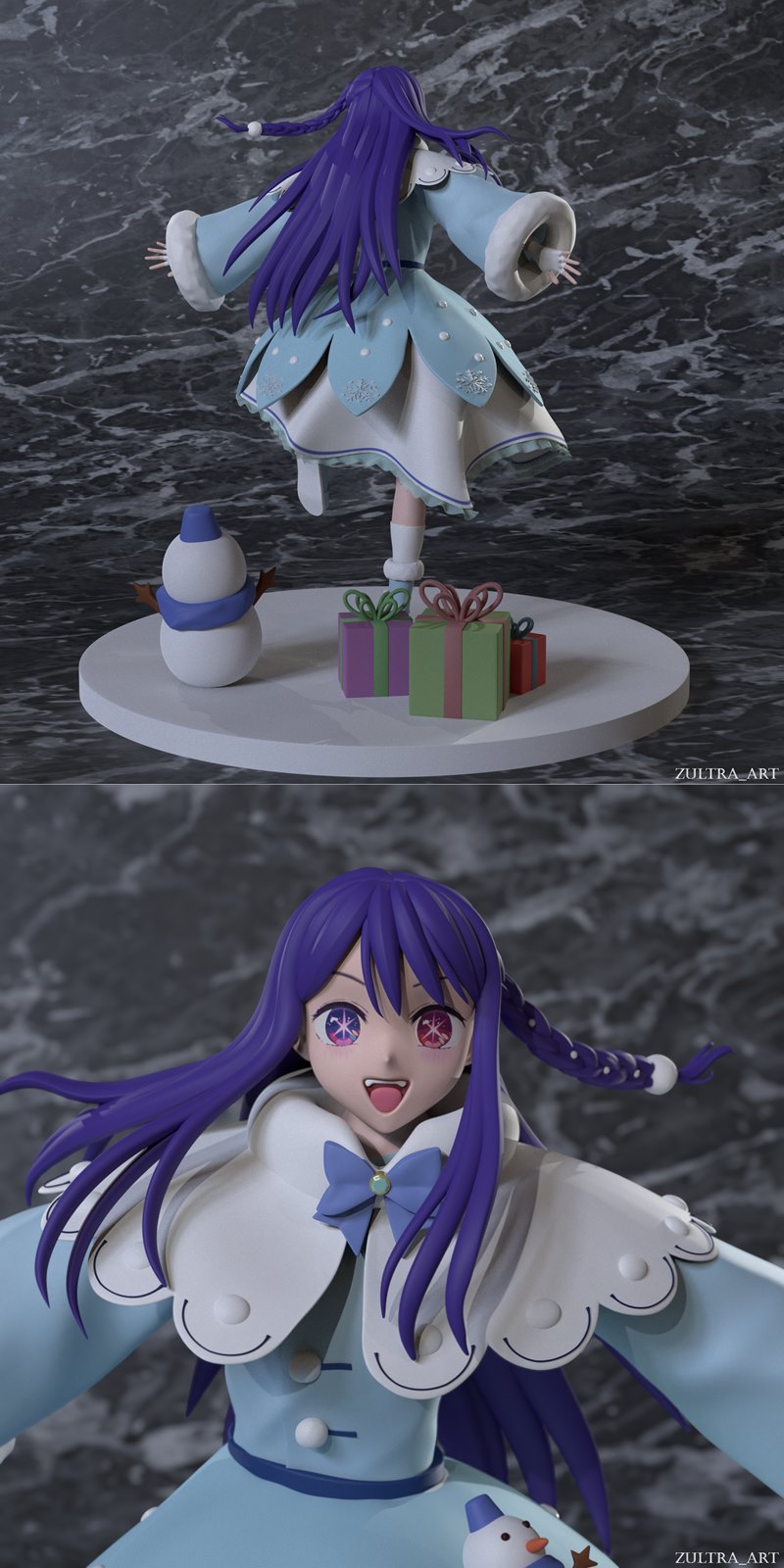 圣诞主题AI小夜 3D打印模型|Christmas Ai Hoshino by Zultra – 3D Print Model STL