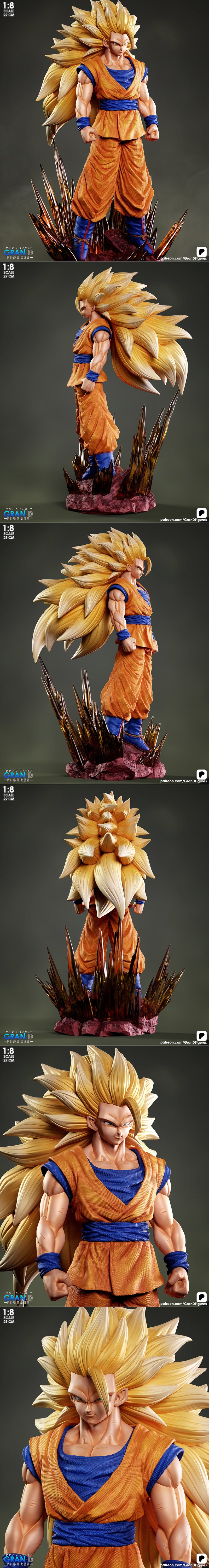 悟空SSJ3 3D打印模型|Gran D. Figures – Goku SSj3 – 3D Print Model STL