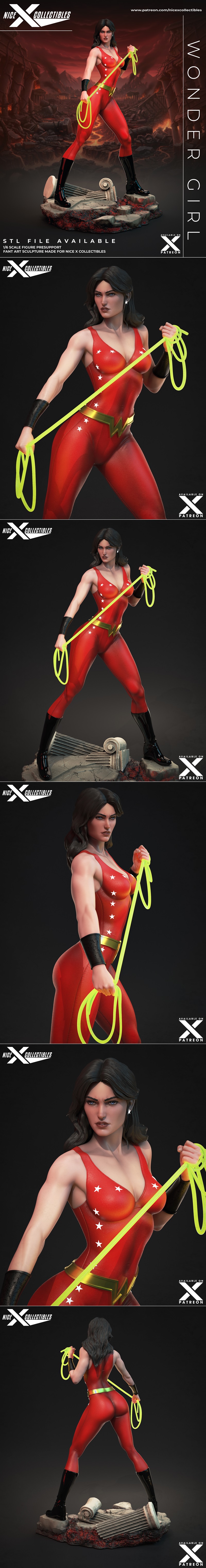 Nice X Collectibles - 奇妙女孩 3D打印模型|Nice X Collectibles – Wonder Girl – 3D Print Model STL