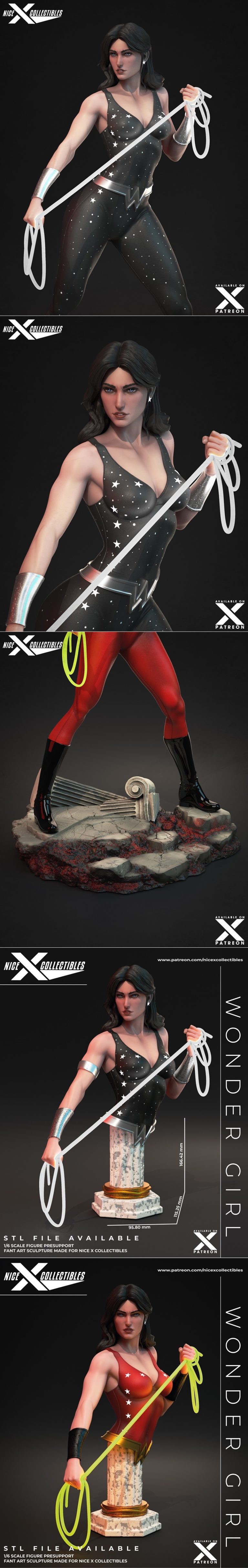 Nice X Collectibles - 奇妙女孩 3D打印模型|Nice X Collectibles – Wonder Girl – 3D Print Model STL