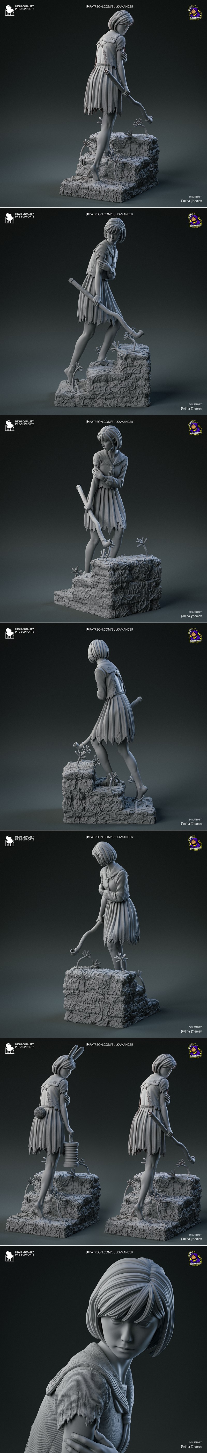 Bulkamancer雕塑作品——Hinako 3D打印模型|Bulkamancer Sculpts – Hinako – SIlent Hill f – 3D Print Model STL