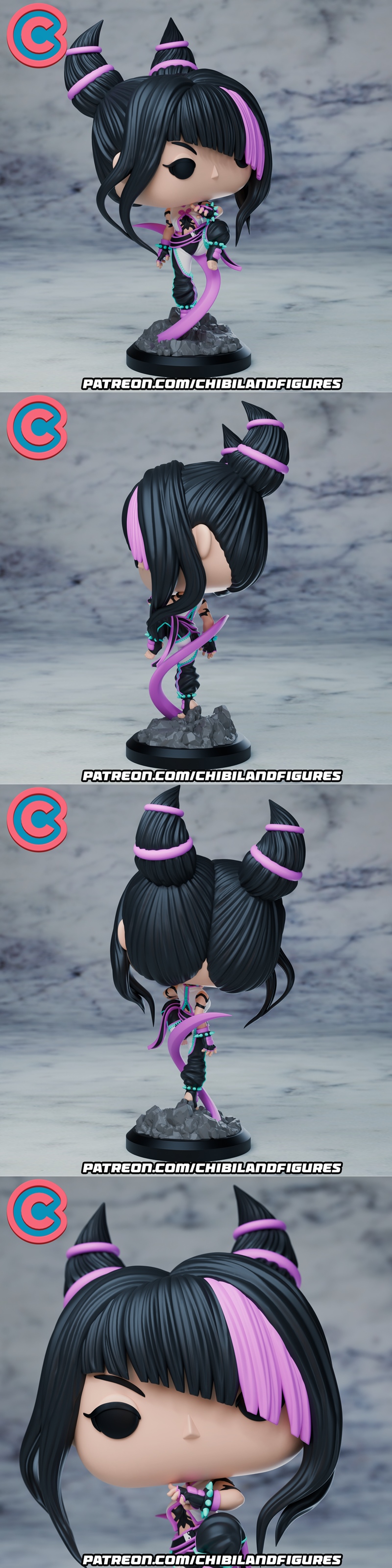 Chibi陆地模型 - 珠里 - 3D打印雕塑|Chibi Land Figures – Juri – 3D Print Model STL