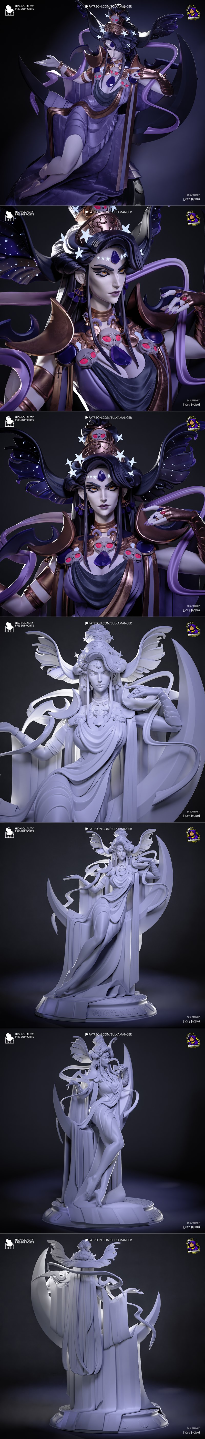 Bulkamancer创作的《尼克斯与哈迪斯》3D打印模型|Bulkamancer Sculpts – Nyx – Hades – 3D Print Model STL