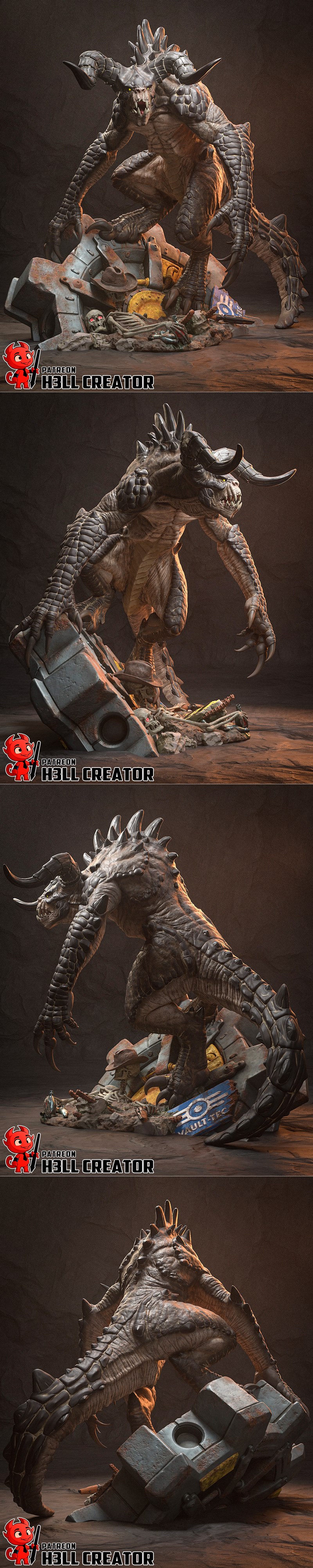 H3LL creator - 死爪 - 3D打印模型|h3LL creator – Deathclaw – 3D Print Model STL