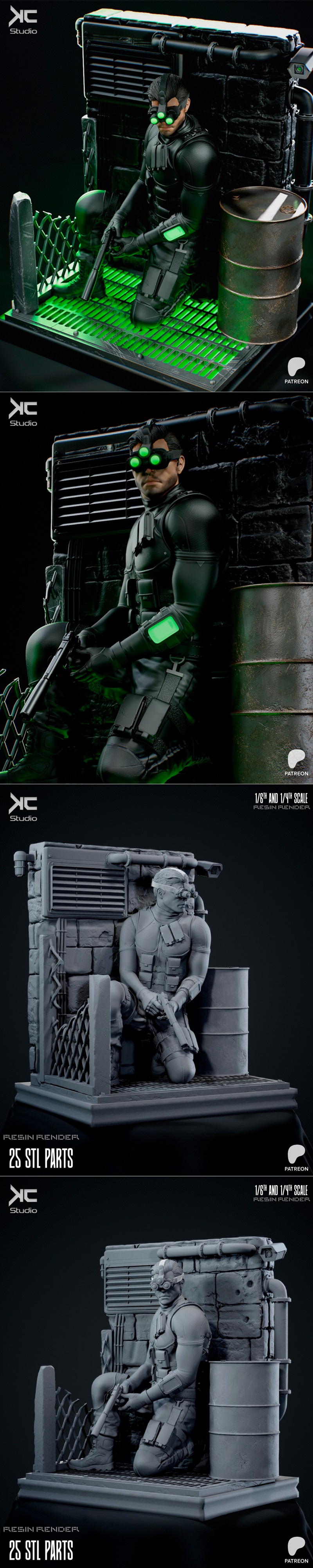 KC Studio - 迷踪行动 - 3D打印模型|KC Studio – Splinter Cell – 3D Print Model STL