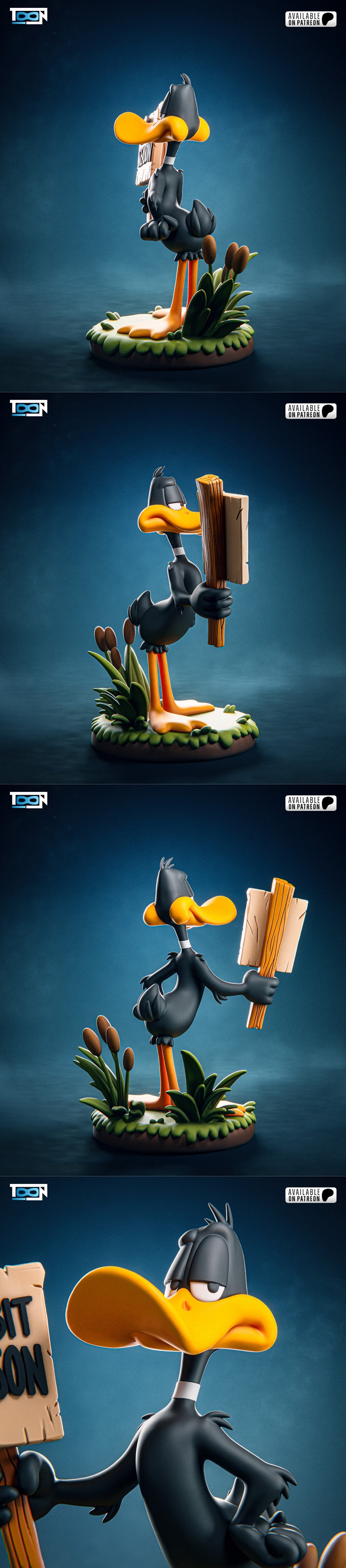 Toon Studios旗下经典角色达菲鸭3D打印模型|Toon Studios – Daffy Duck – 3D Print Model STL