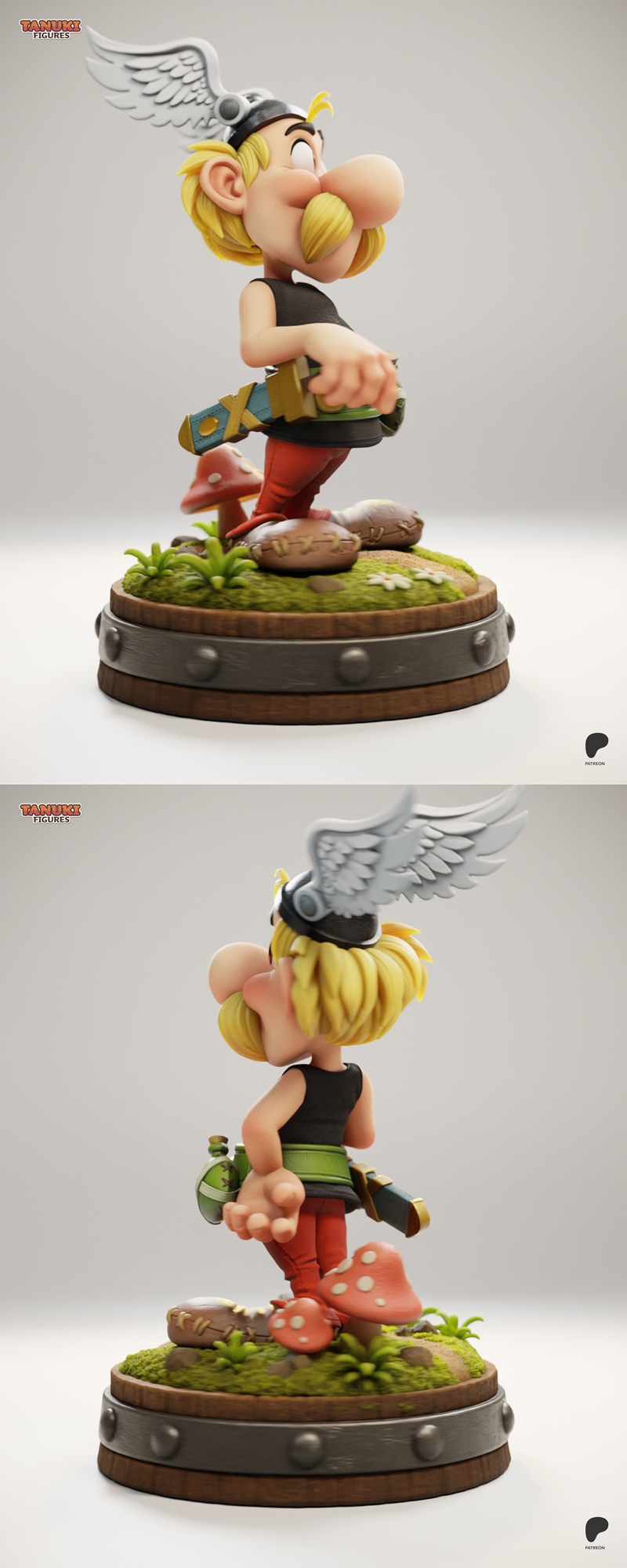 赛博朋克3D打印模型：忍者兔角色雕塑|Tanuki Figures – Asterix TOON – 3D Print Model STL