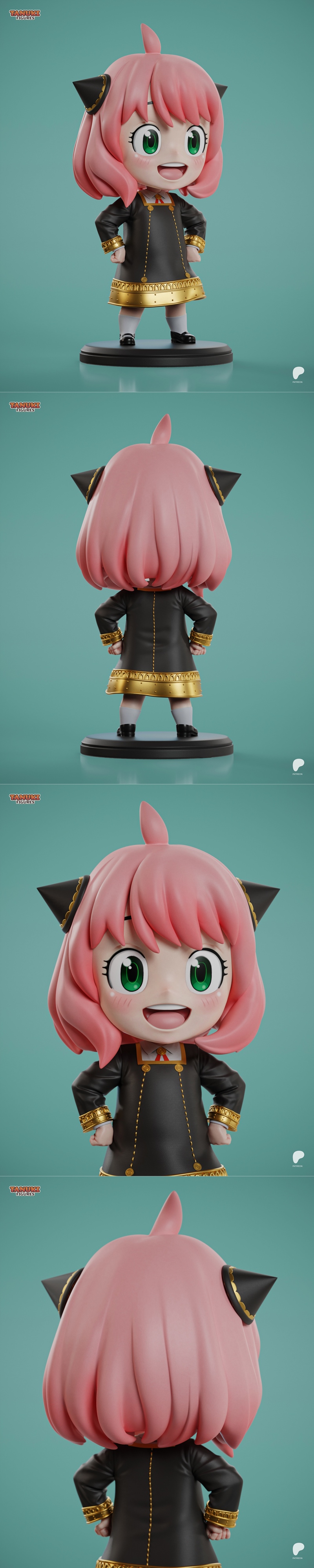 唐鼠萌系模型-Any动漫小精灵-3D打印模型|Tanuki Figures – Anya Chibi – 3D Print Model STL