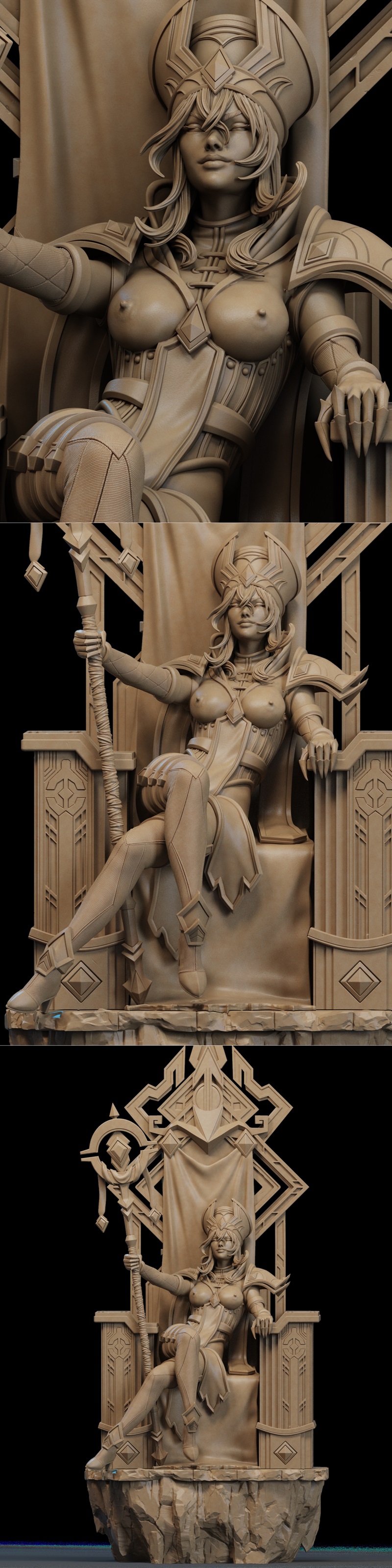 CA 3D工作室萨莉·怀特曼NSFW三维打印模型|CA 3D Studios – Sally Whitemane NSFW Version – 3D Print Model STL