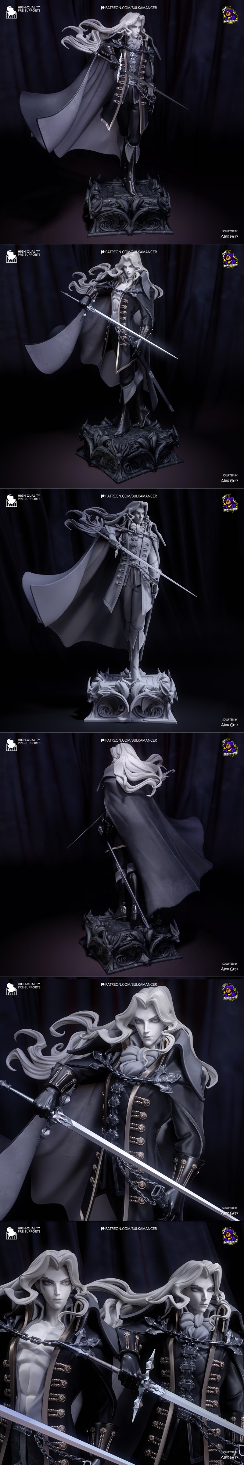 Bulkamancer创作的Alucard 3D打印模型|Bulkamancer Sculpts – Alucard – 3D Print Model STL