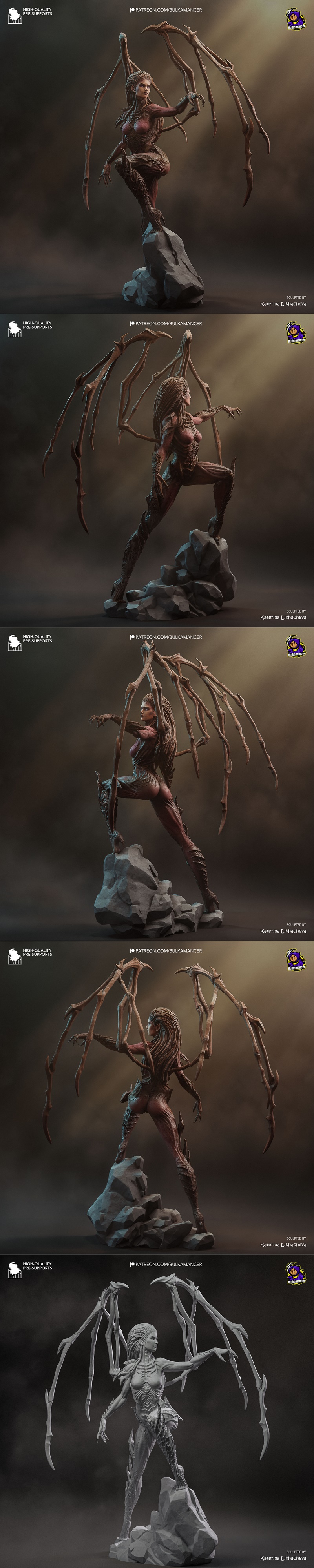 Bulkamancer sculpting - 凯瑞甘 - 3D打印模型|Bulkamancer Sculpts – Kerrigan – 3D Print Model STL