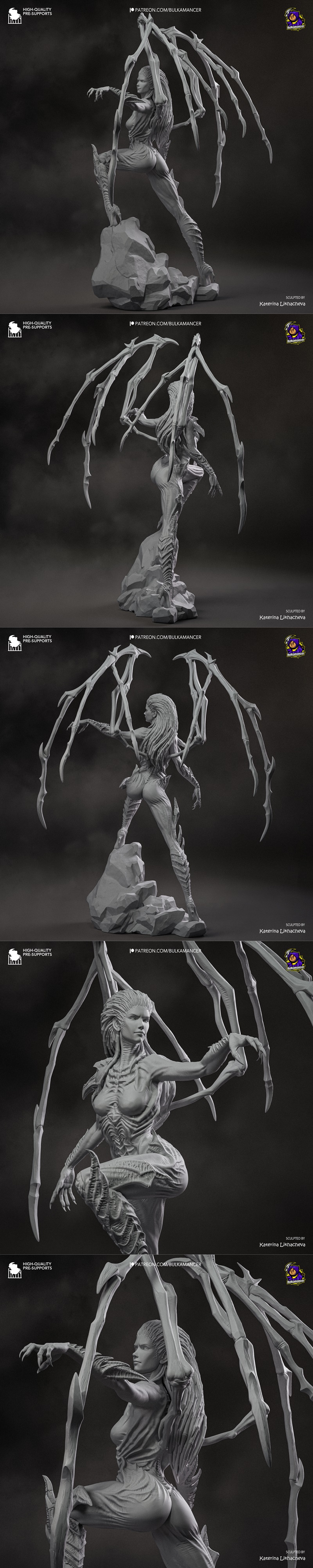 Bulkamancer sculpting - 凯瑞甘 - 3D打印模型|Bulkamancer Sculpts – Kerrigan – 3D Print Model STL