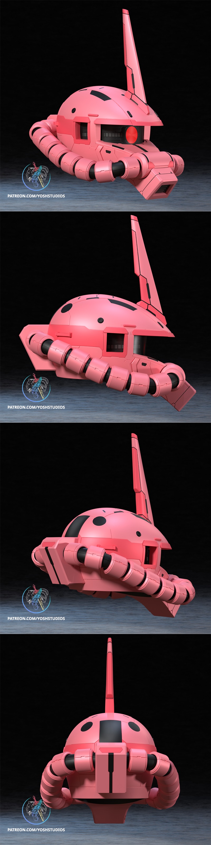 Zaku II高达头盔 3D打印模型|Zaku ll Gundam Helmet – 3D Print Model STL