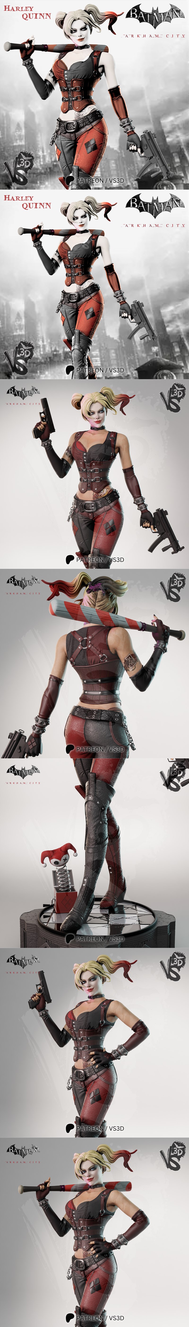 VS3D - 阿尔卡姆之王哈莉·奎茵 3D打印模型|VS3D – Harley Quinn Arkham – 3D Print Model STL
