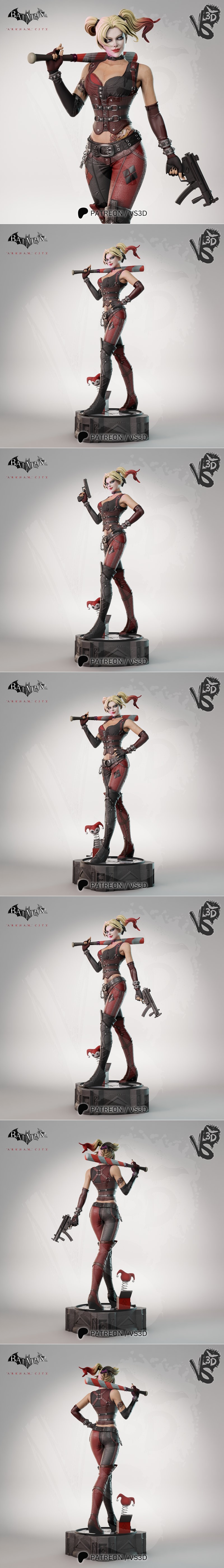 VS3D - 阿尔卡姆之王哈莉·奎茵 3D打印模型|VS3D – Harley Quinn Arkham – 3D Print Model STL