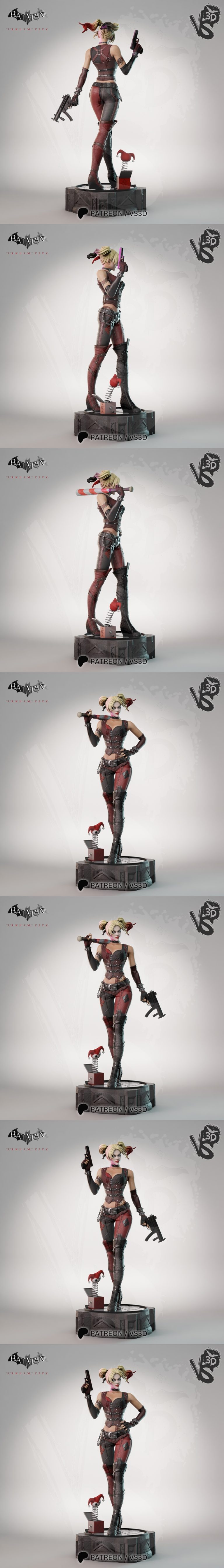 VS3D - 阿尔卡姆之王哈莉·奎茵 3D打印模型|VS3D – Harley Quinn Arkham – 3D Print Model STL