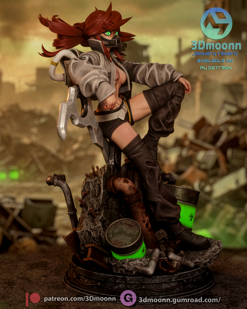 3D打印模型：Gachiakuta角色瑞约收割者|3Dmoonn – Gachiakuta – Riyo Reaper – 3D Print Model