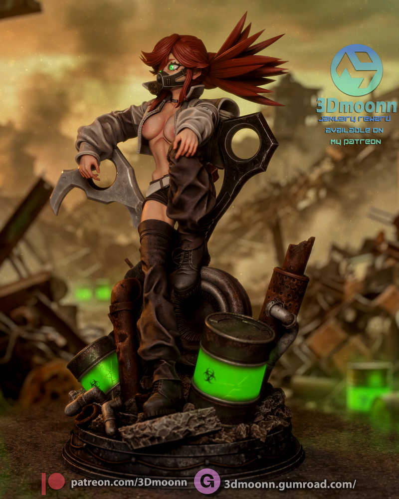 3D打印模型：Gachiakuta角色瑞约收割者|3Dmoonn – Gachiakuta – Riyo Reaper – 3D Print Model