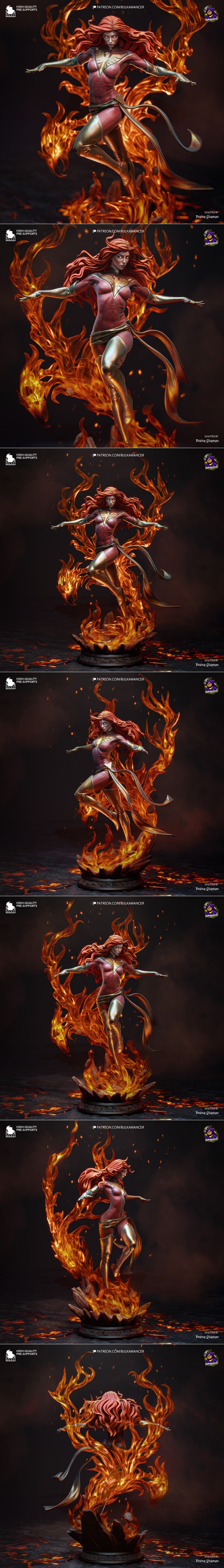 Bulkamancer打造的暗火凤凰3D打印模型|Bulkamancer Sculpts – Dark Phoenix – 3D Print Model STL