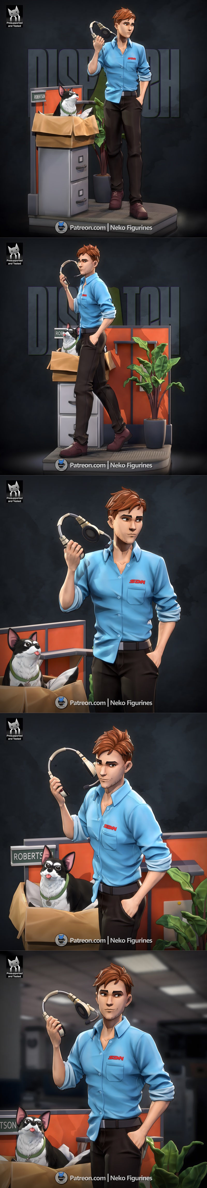 Neko Figurines 3D打印模型：Robert角色立体造型|Neko Figurines – Dispatch – Robert – 3D Print Model STL
