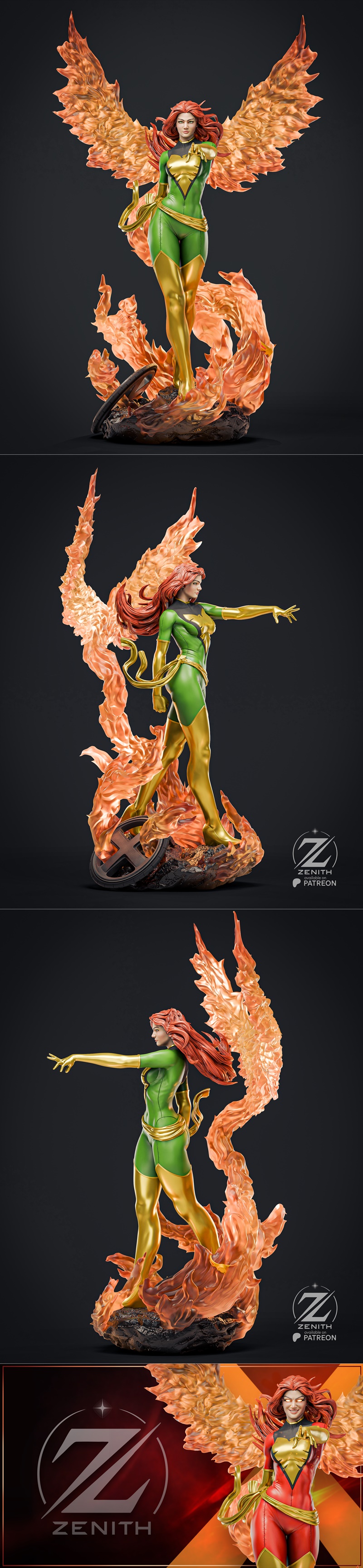 Zenith Studios - 菲尼克斯女巫 - 3D打印模型|Zenith Studios – Jean Grey Phoenix – 3D Print Model STL