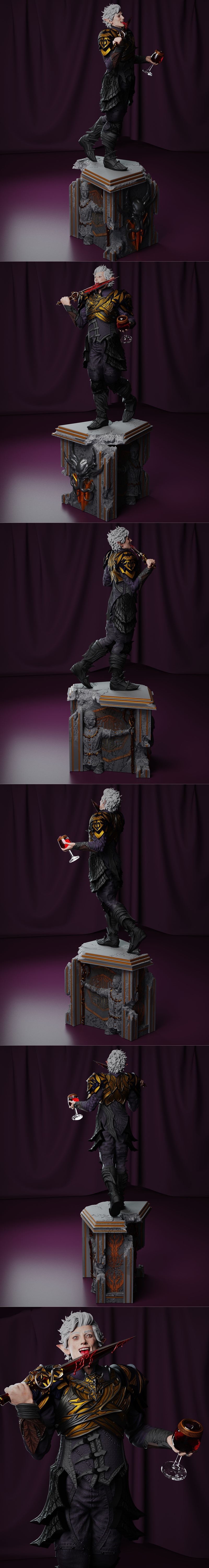 Castro 3D - 碧血狂杀3 亚斯塔里安·安库尼恩 3D打印模型|Castro 3D – Astarion Ancunin Baldurs Gate 3 – 3D Print Model STL