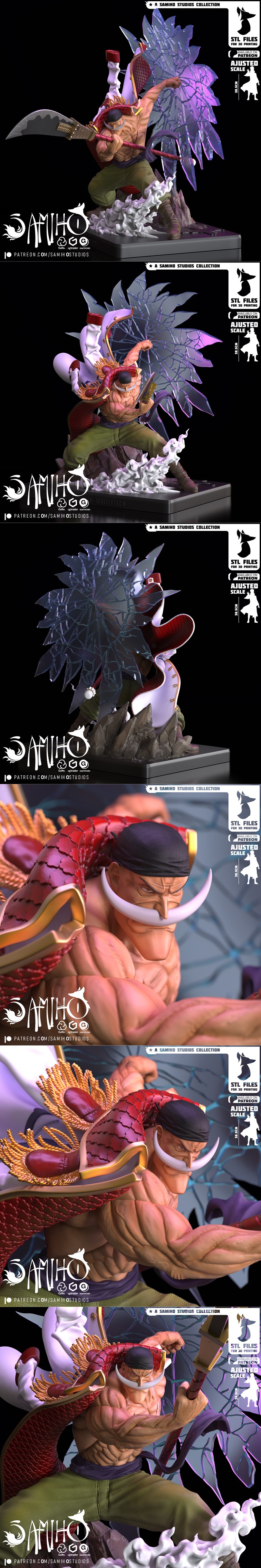 Samiho Studios - 白胡子 - 3D打印模型|Samiho Studios – Whitebeard – 3D Print Model STL