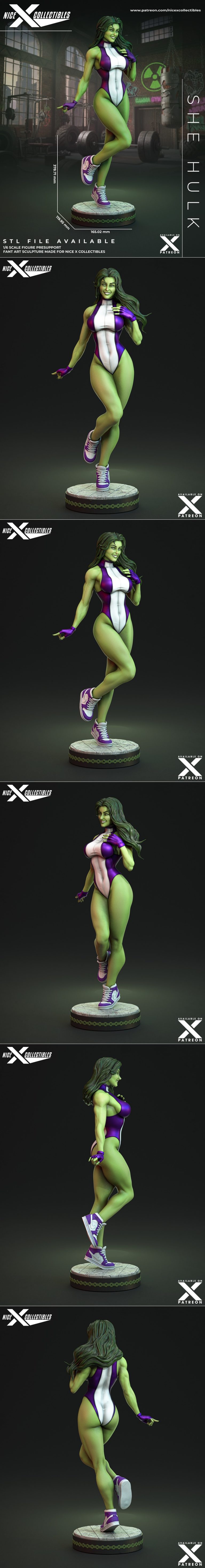 Nice X Collectibles - 女武神 - 3D打印模型|Nice X Collectibles – She-Hulk – 3D Print Model STL